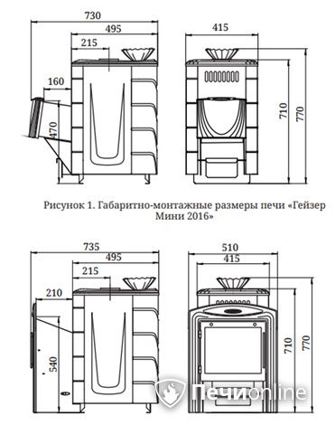 Дровяная печь-каменка TMF Гейзер Мини 2016 Carbon ДН КТК ЗК ТО антрацит в Ноябрьске