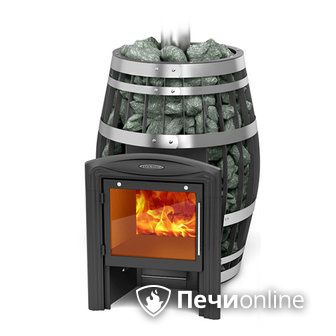 Дровяная банная печь TMF Саяны XXL 2015 Carbon Витра с закрытой каменкой и теплообменником в Ноябрьске