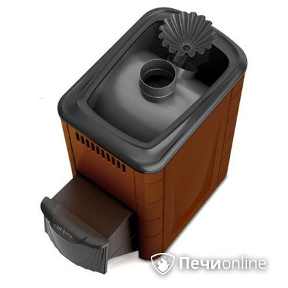 Дровяная банная печь TMF Ангара 2012 Carbon с закрытой каменкой дверь антрацит терракота в Ноябрьске