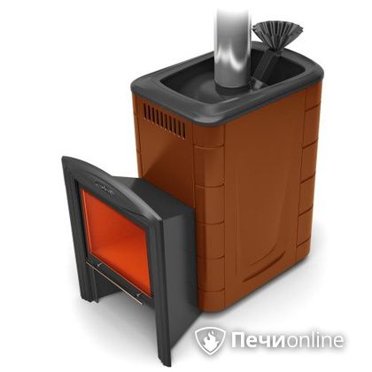 Дровяная банная печь TMF Гейзер 2014 Carbon Витра терракота в Ноябрьске