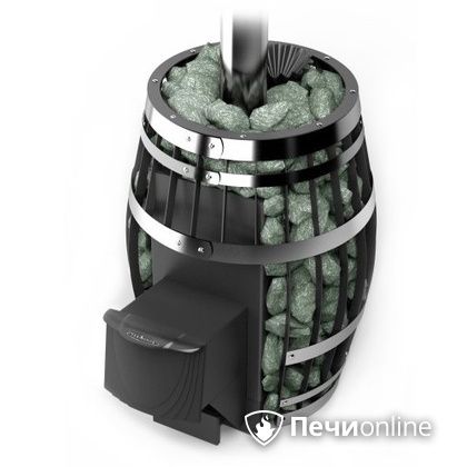 Дровяная банная печь TMF Саяны XXL 2015 Inox с закрытой каменкой и теплообменником дверь антрацит в Ноябрьске