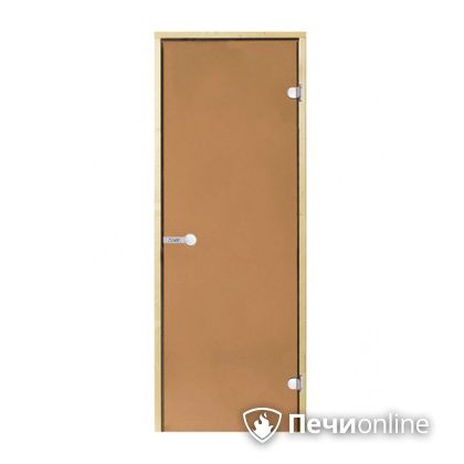 Дверь для бани Harvia Стеклянная дверь для сауны 7/19 коробка сосна бронза  D71901М в Ноябрьске